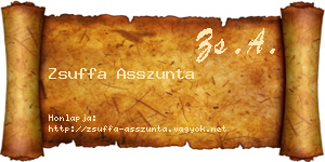 Zsuffa Asszunta névjegykártya